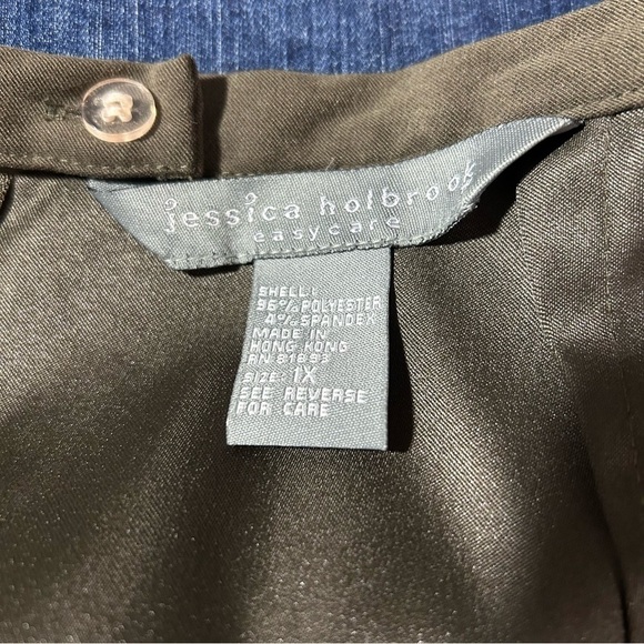 Jessica Holbrook Womens 2 Piece Outfit Size 1X Velvet Green Vest Skirt - Picture 4 of 7